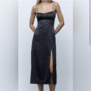 Zara Black Polka Dot Dress small